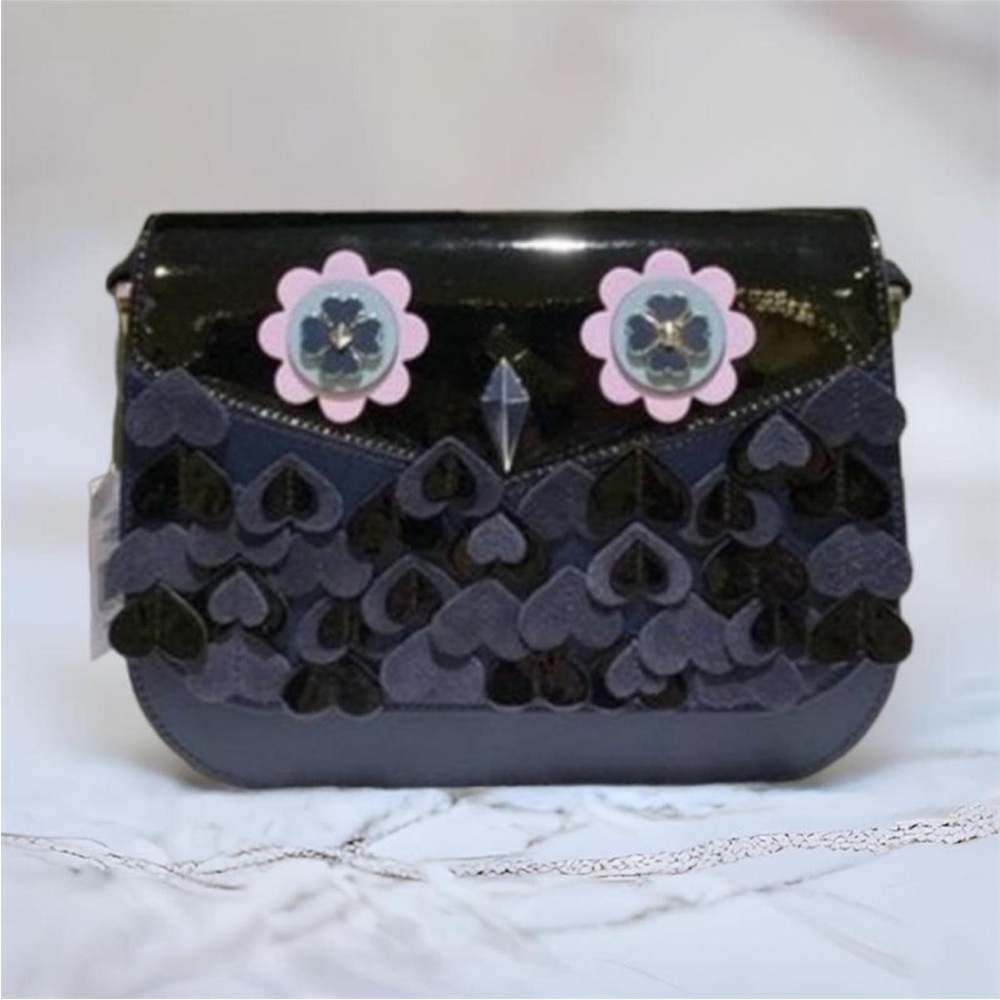 NEW Kate Spade Unique Navy 3-D Owl Crossbody Bag or Clutch Purse - NWT $329